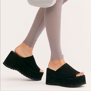 Free People Black Avery Platform Sandals